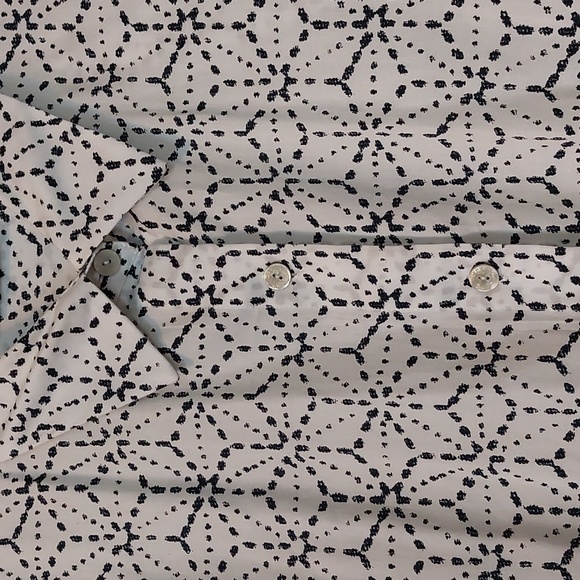 Natori Asagao Button Up Cotton Sateen Blouse White And Black XL NWOT - Picture 3 of 16